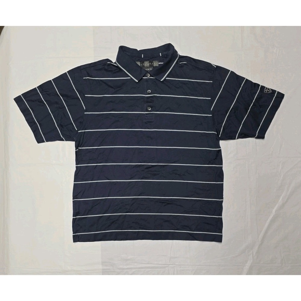 Vintage Nike Golf Striped Blue Polo Shirt Size Small 90's Classic Y2K